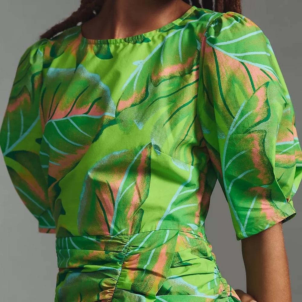 Farm Rio Tropical Puff-Sleeve Mini Dress - Picture 7 of 12